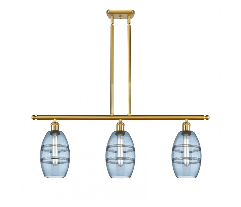 Vaz - 3 Light - 36 inch - Satin Gold - Stem hung - Island Light