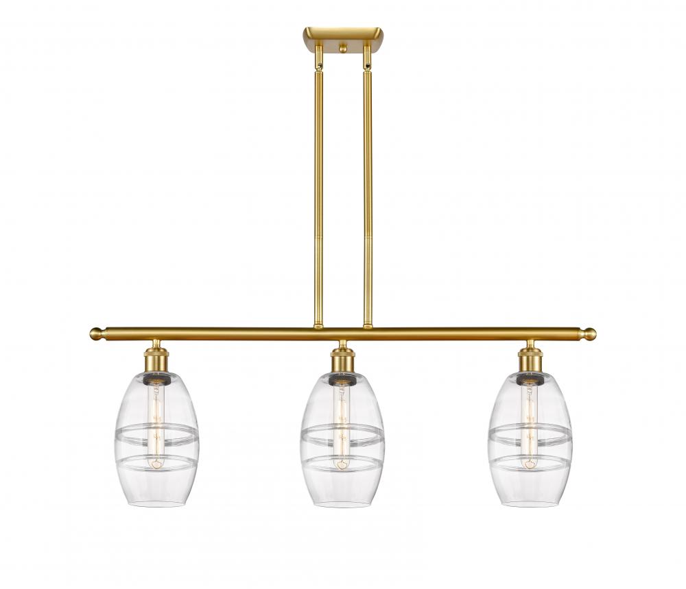 Vaz - 3 Light - 36 inch - Satin Gold - Stem hung - Island Light