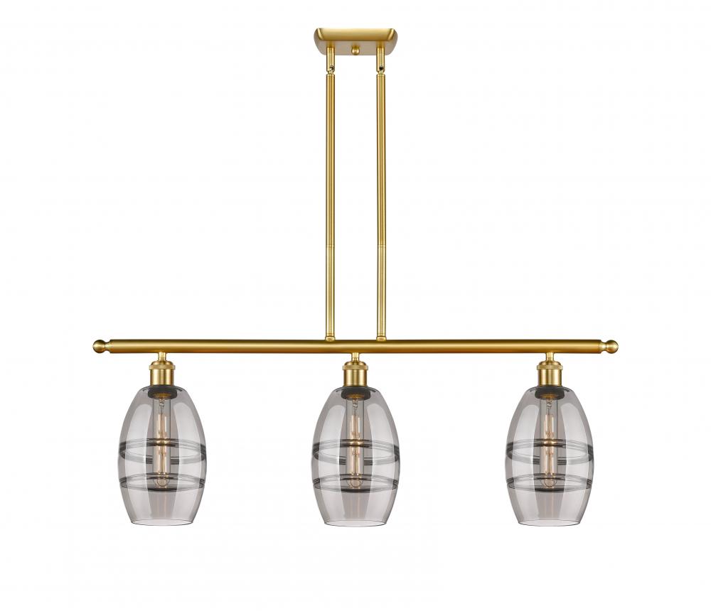 Vaz - 3 Light - 36 inch - Satin Gold - Stem hung - Island Light