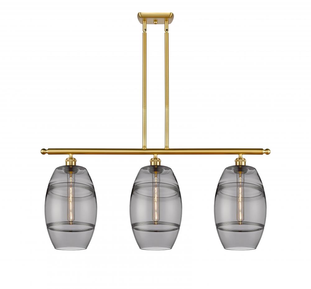 Vaz - 3 Light - 36 inch - Satin Gold - Stem hung - Island Light