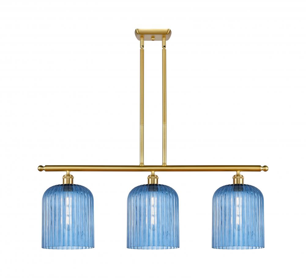 Bridal Veil - 3 Light - 36 inch - Satin Gold - Stem hung - Island Light