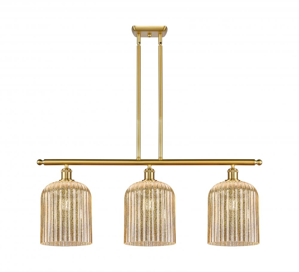 Bridal Veil - 3 Light - 36 inch - Satin Gold - Stem hung - Island Light