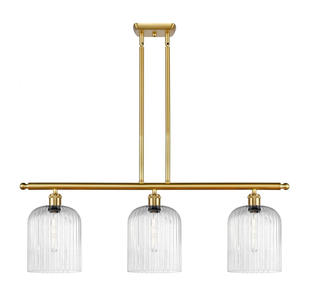 Bridal Veil - 3 Light - 36 inch - Satin Gold - Stem hung - Island Light