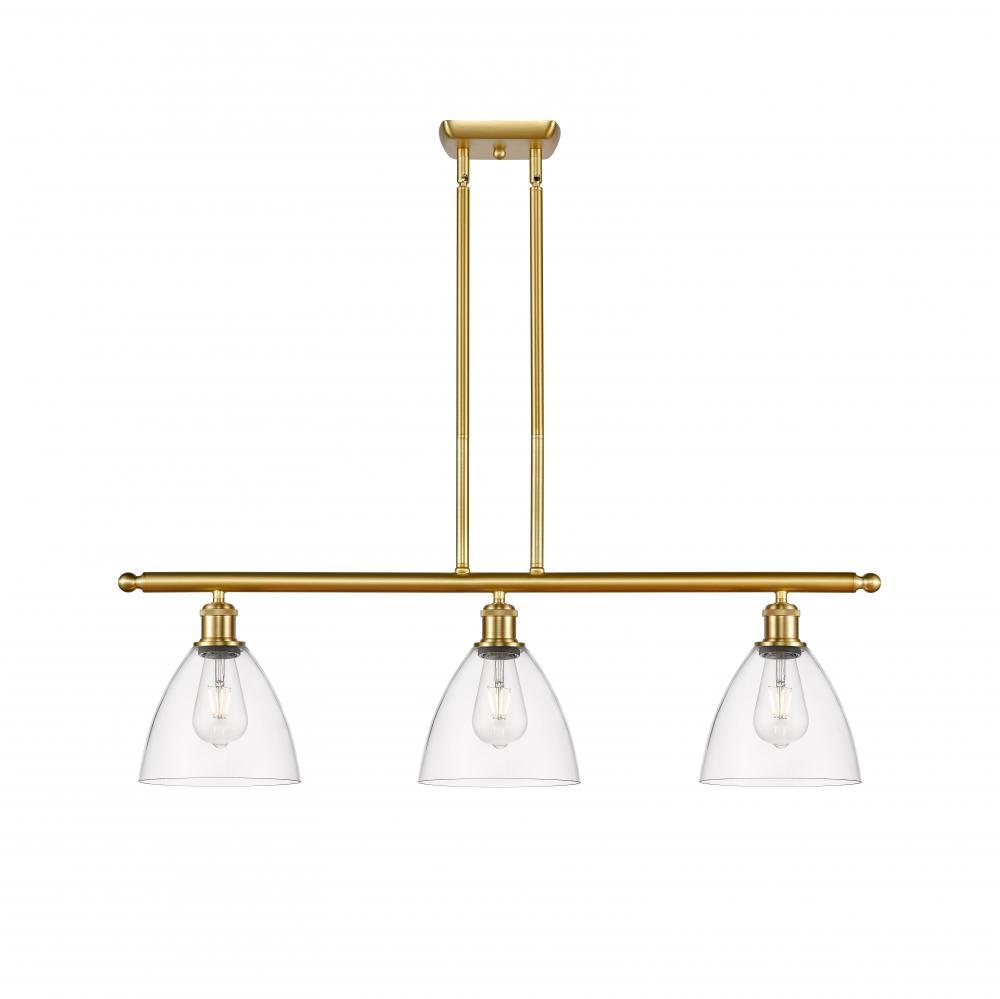 Bristol - 3 Light - 36 inch - Satin Gold - Stem hung - Island Light