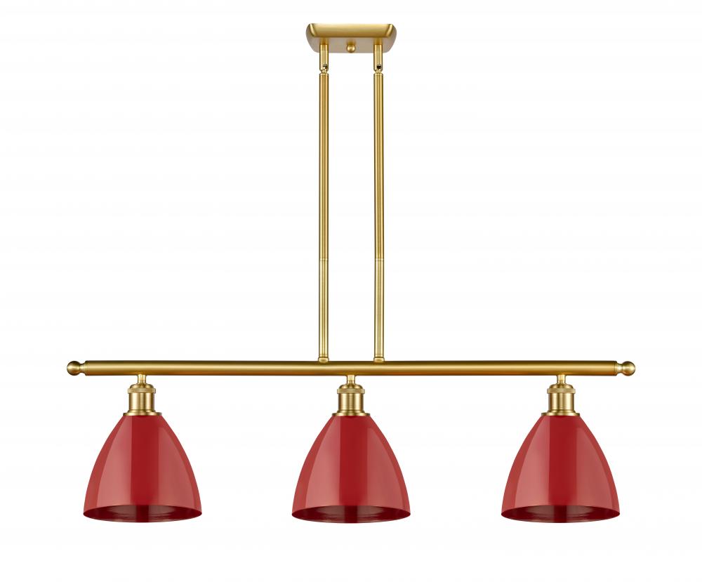Plymouth - 3 Light - 36 inch - Satin Gold - Stem hung - Island Light