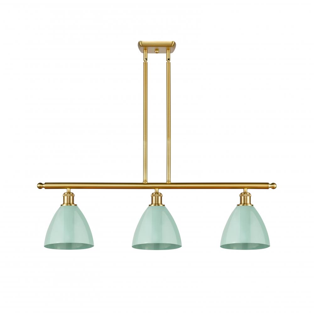 Plymouth - 3 Light - 36 inch - Satin Gold - Stem hung - Island Light