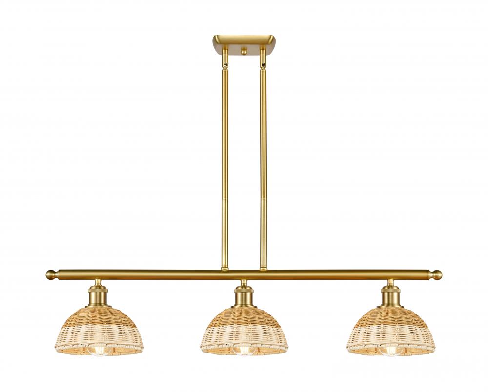 Bristol Natural II - 3 Light - 36 inch - Satin Gold - Stem Hung - Island Light