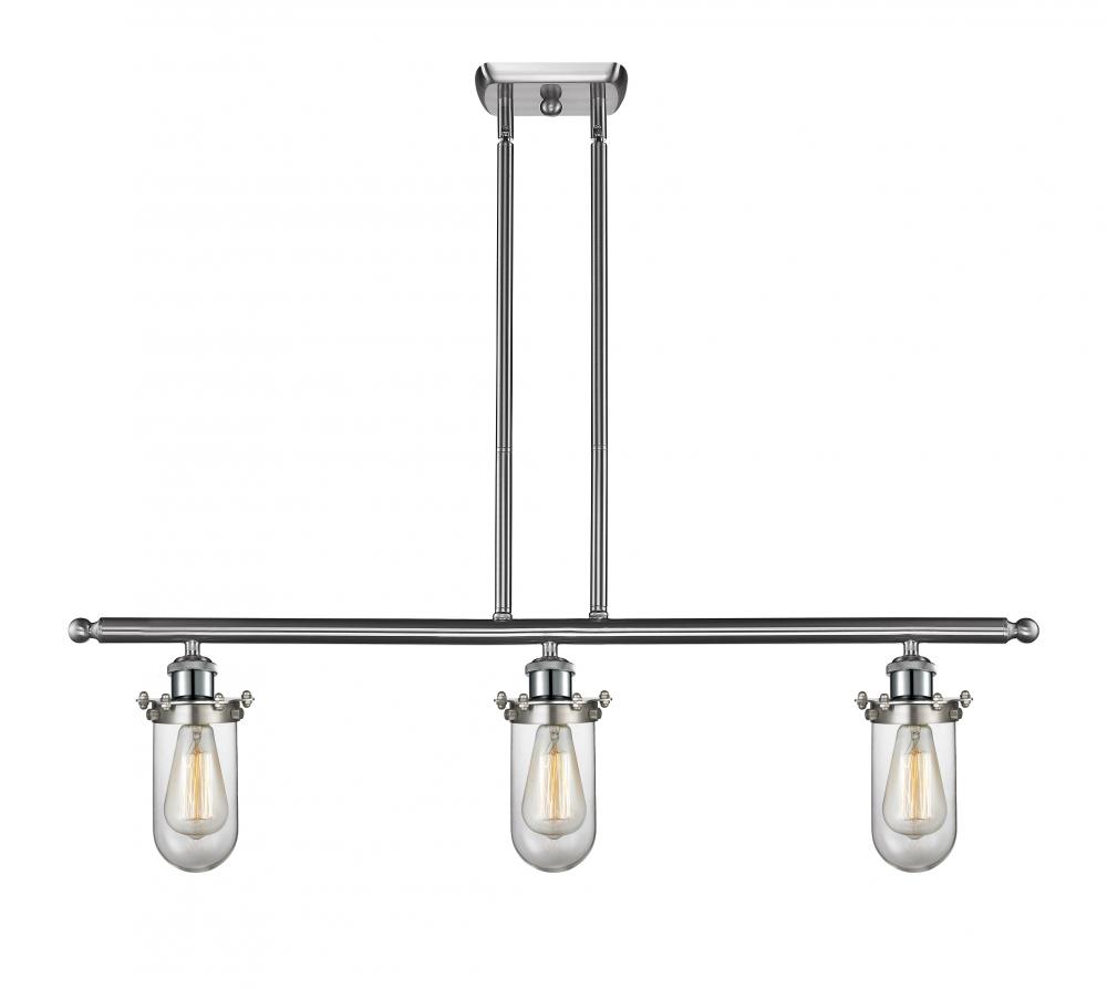 Kingsbury - 3 Light - 36 inch - Brushed Satin Nickel - Stem hung - Island Light