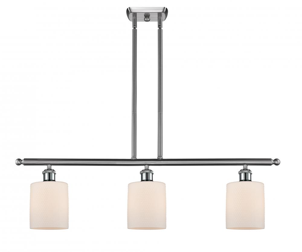 Cobbleskill - 3 Light - 36 inch - Brushed Satin Nickel - Stem hung - Island Light