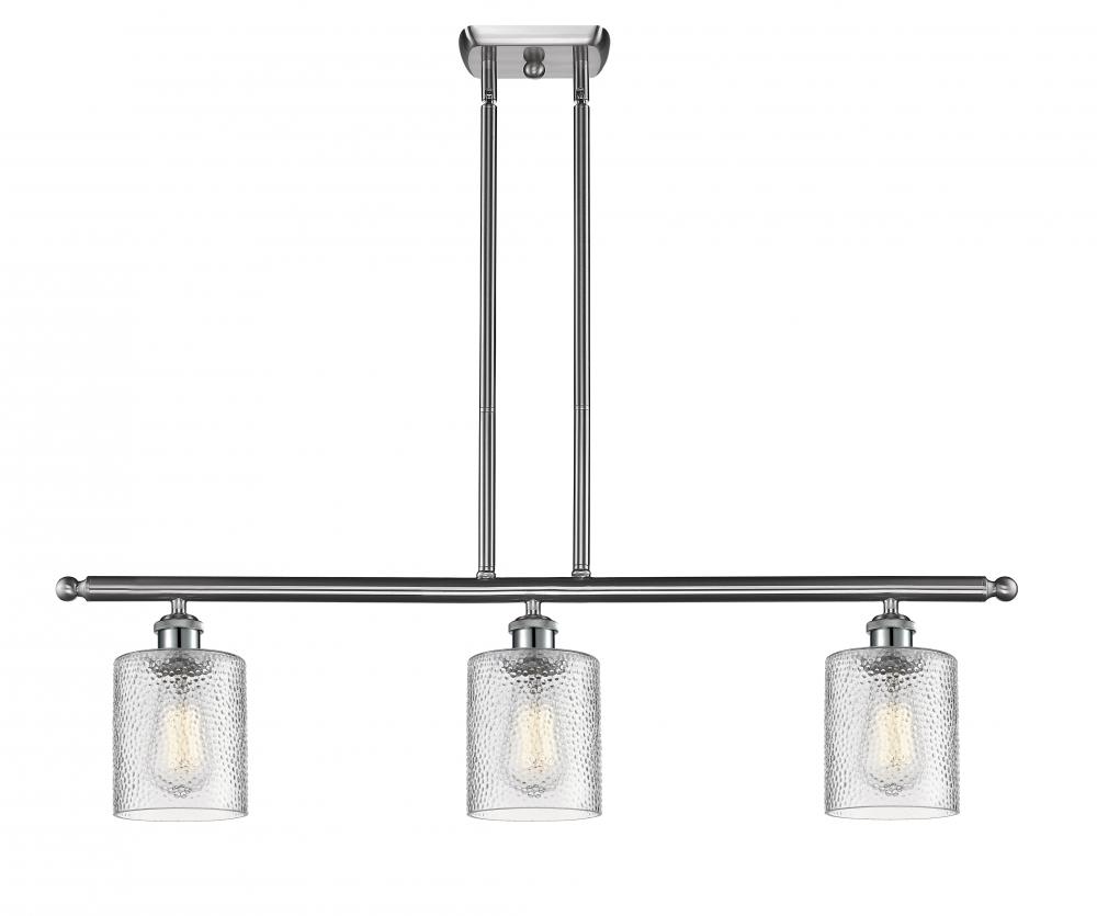 Cobbleskill - 3 Light - 36 inch - Brushed Satin Nickel - Stem hung - Island Light