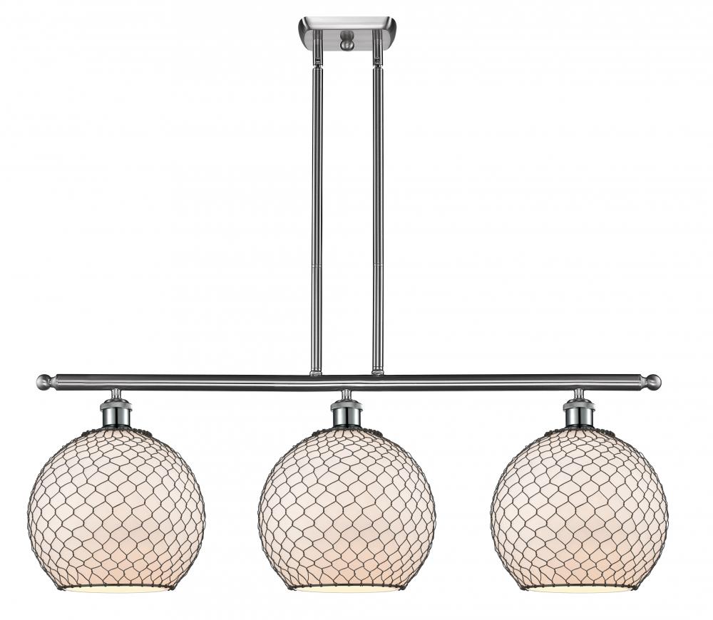 Large Farmhouse Chicken Wire 3 Light Island Light