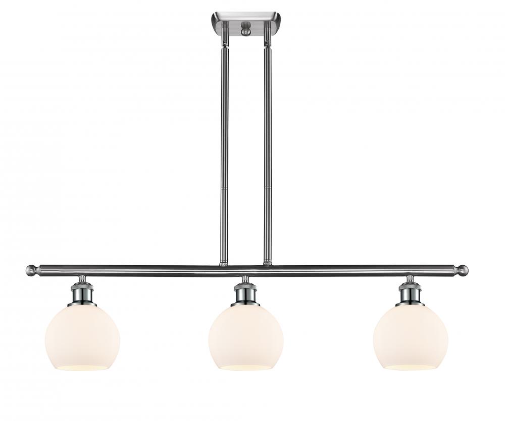 Athens - 3 Light - 36 inch - Brushed Satin Nickel - Stem hung - Island Light