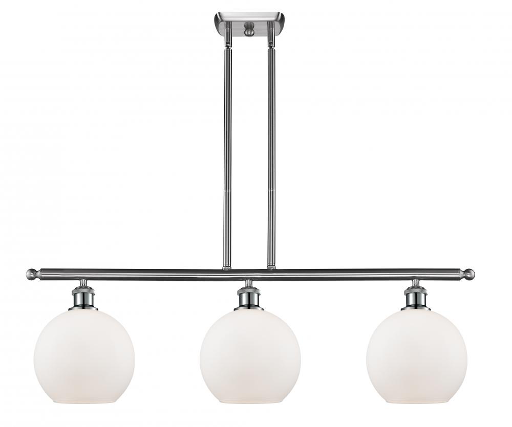 Athens - 3 Light - 36 inch - Brushed Satin Nickel - Stem hung - Island Light