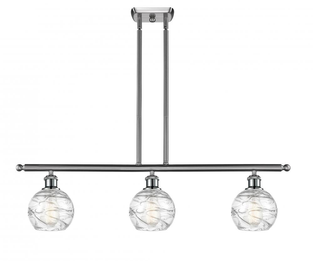 Athens Deco Swirl - 3 Light - 36 inch - Brushed Satin Nickel - Stem hung - Island Light