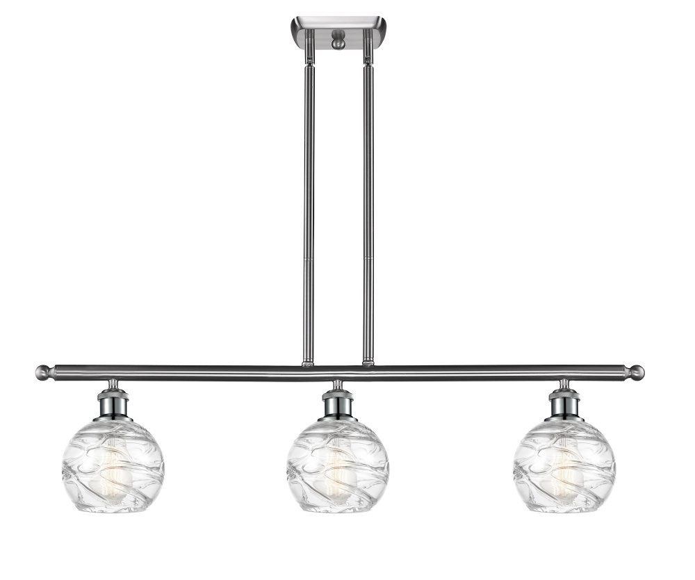 Athens Deco Swirl - 3 Light - 36 inch - Brushed Satin Nickel - Stem Hung - Island Light