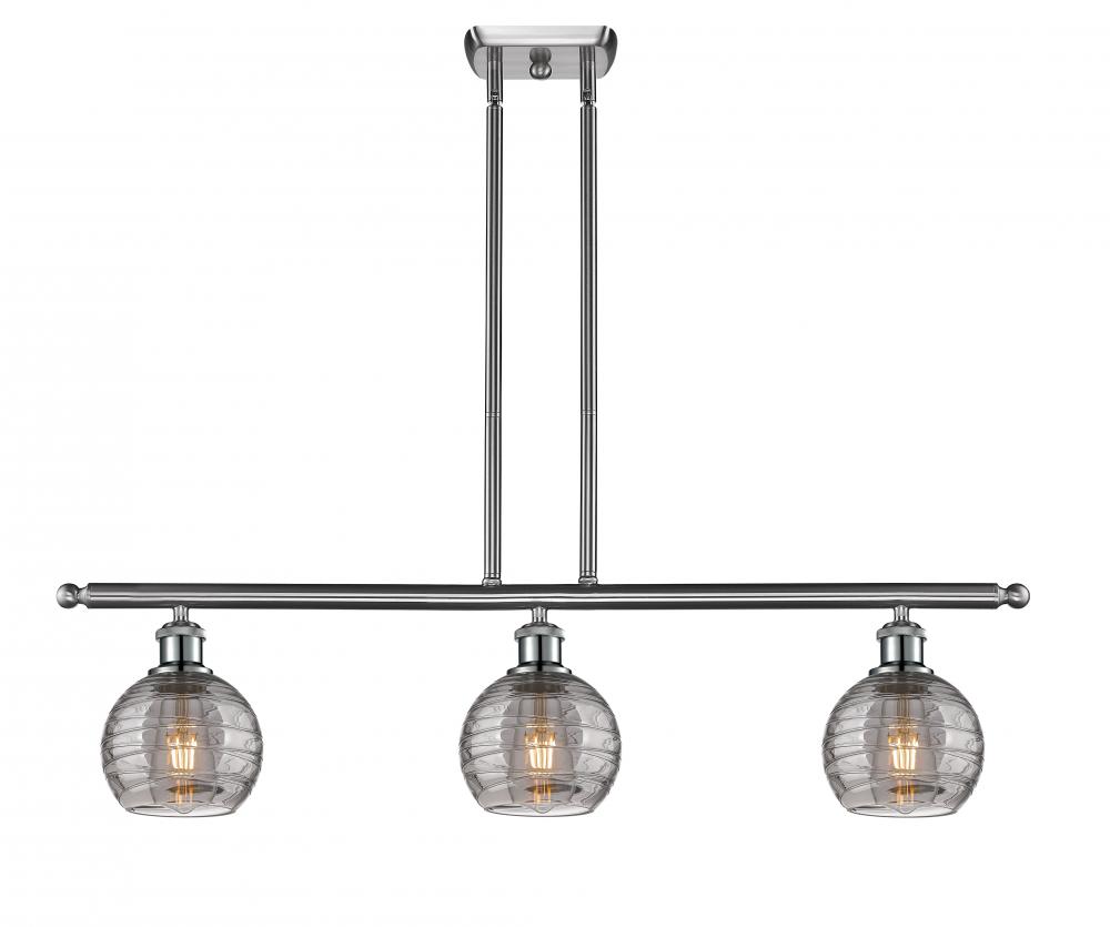 Athens Deco Swirl - 3 Light - 36 inch - Brushed Satin Nickel - Stem hung - Island Light