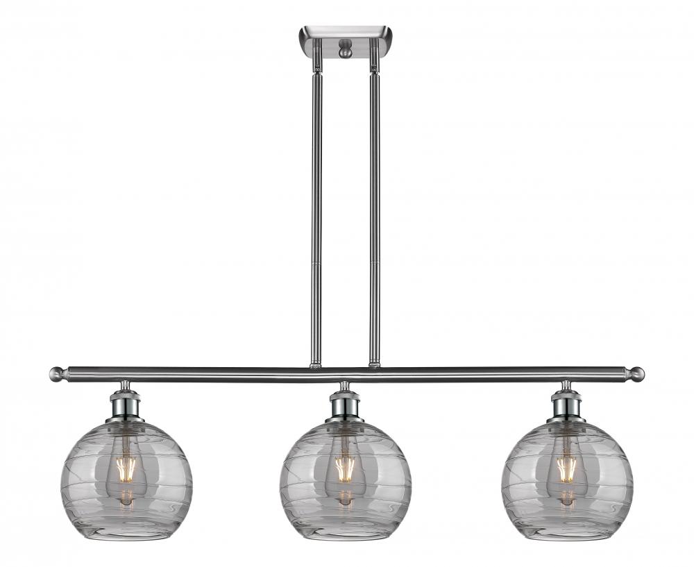 Athens Deco Swirl - 3 Light - 36 inch - Brushed Satin Nickel - Stem hung - Island Light