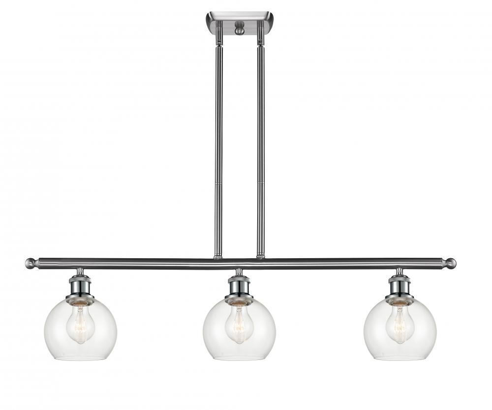 Athens - 3 Light - 36 inch - Brushed Satin Nickel - Stem hung - Island Light