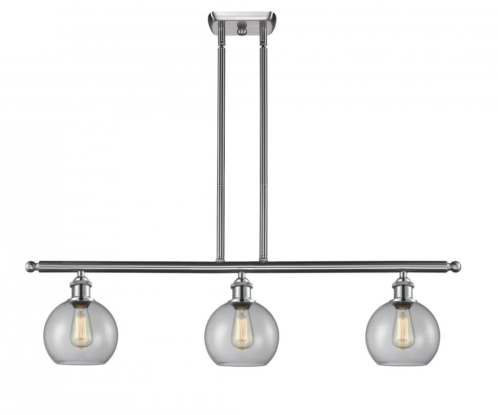 Athens - 3 Light - 36 inch - Brushed Satin Nickel - Stem hung - Island Light