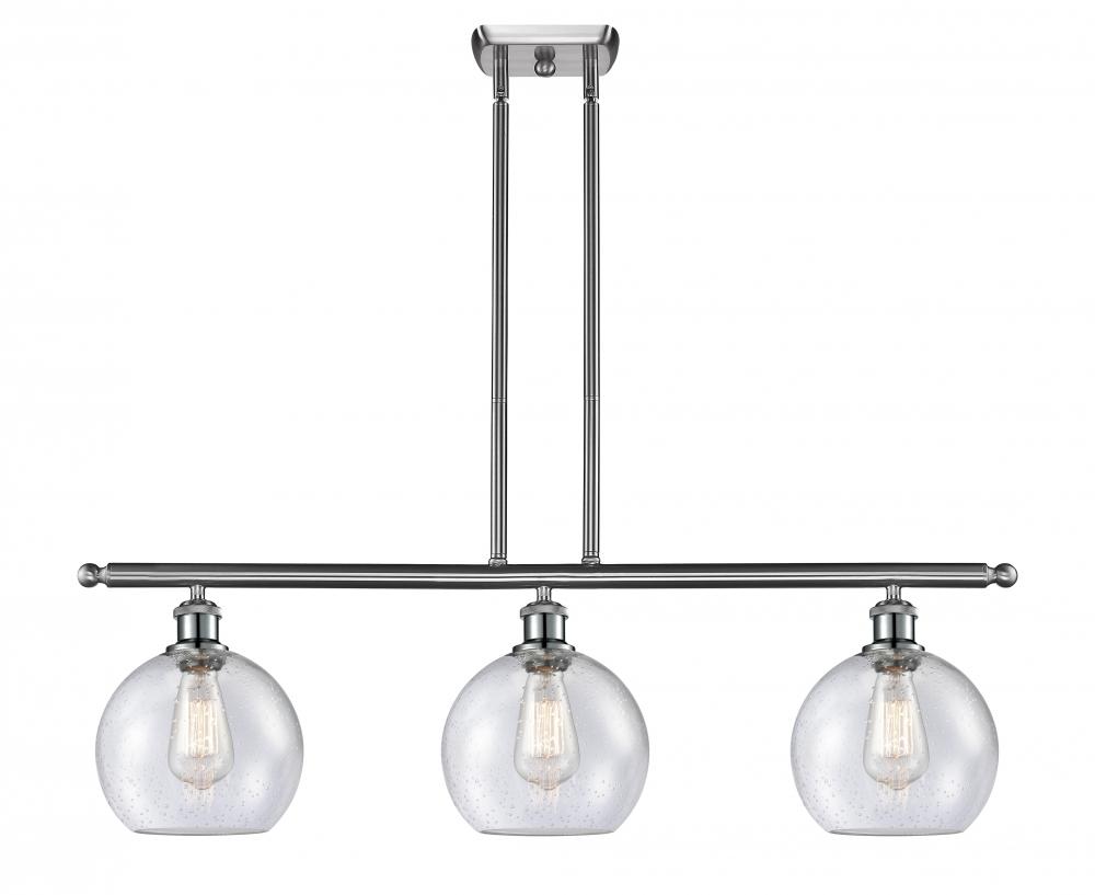 Athens - 3 Light - 36 inch - Brushed Satin Nickel - Stem hung - Island Light