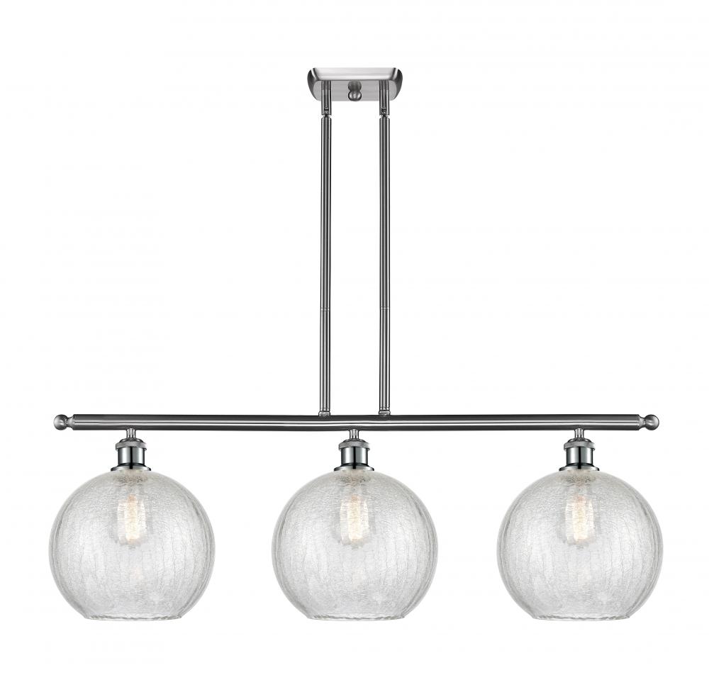 Athens - 3 Light - 37 inch - Brushed Satin Nickel - Stem Hung - Island Light