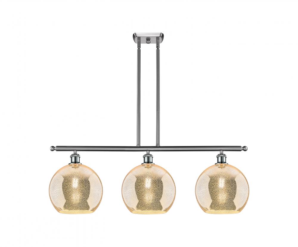 Athens - 3 Light - 37 inch - Brushed Satin Nickel - Stem Hung - Island Light