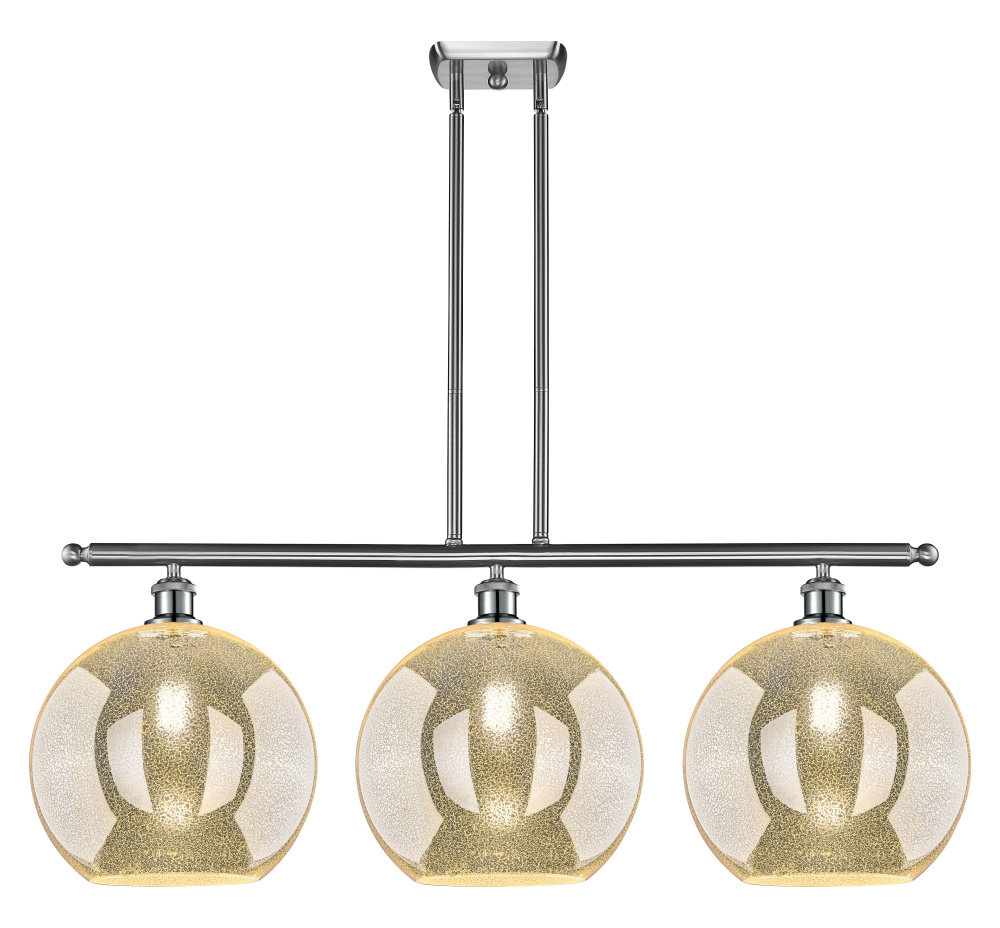 Athens - 3 Light - 38 inch - Brushed Satin Nickel - Stem Hung - Island Light