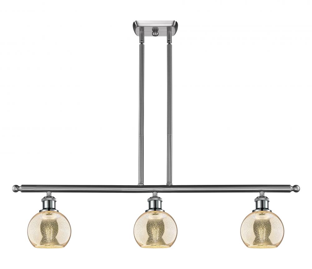 Athens - 3 Light - 36 inch - Brushed Satin Nickel - Stem hung - Island Light