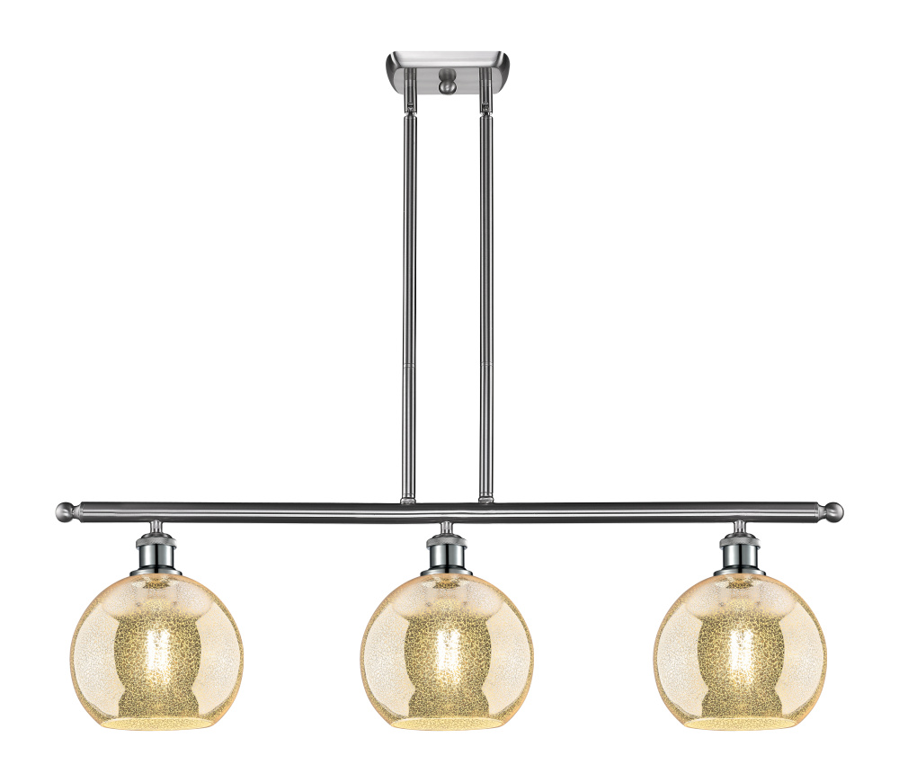 Athens - 3 Light - 36 inch - Brushed Satin Nickel - Stem hung - Island Light