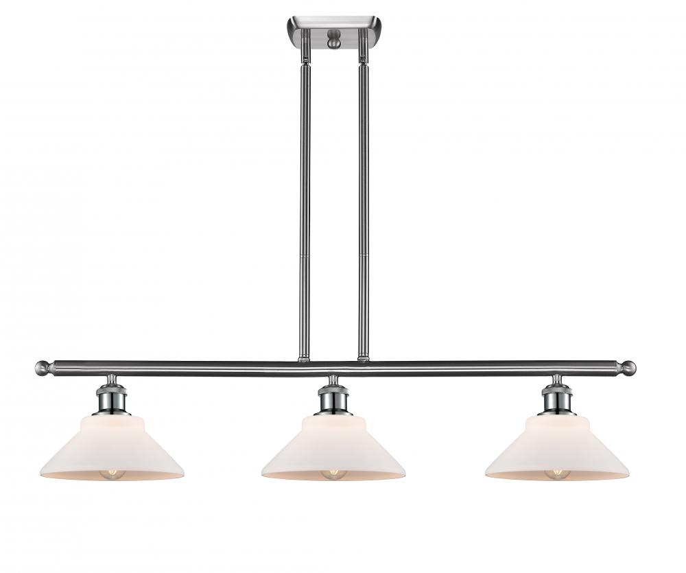 Orwell - 3 Light - 36 inch - Brushed Satin Nickel - Stem hung - Island Light