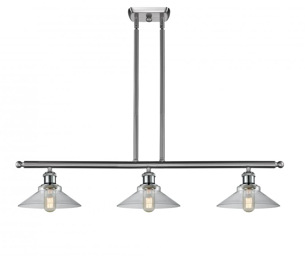 Orwell - 3 Light - 36 inch - Brushed Satin Nickel - Stem hung - Island Light