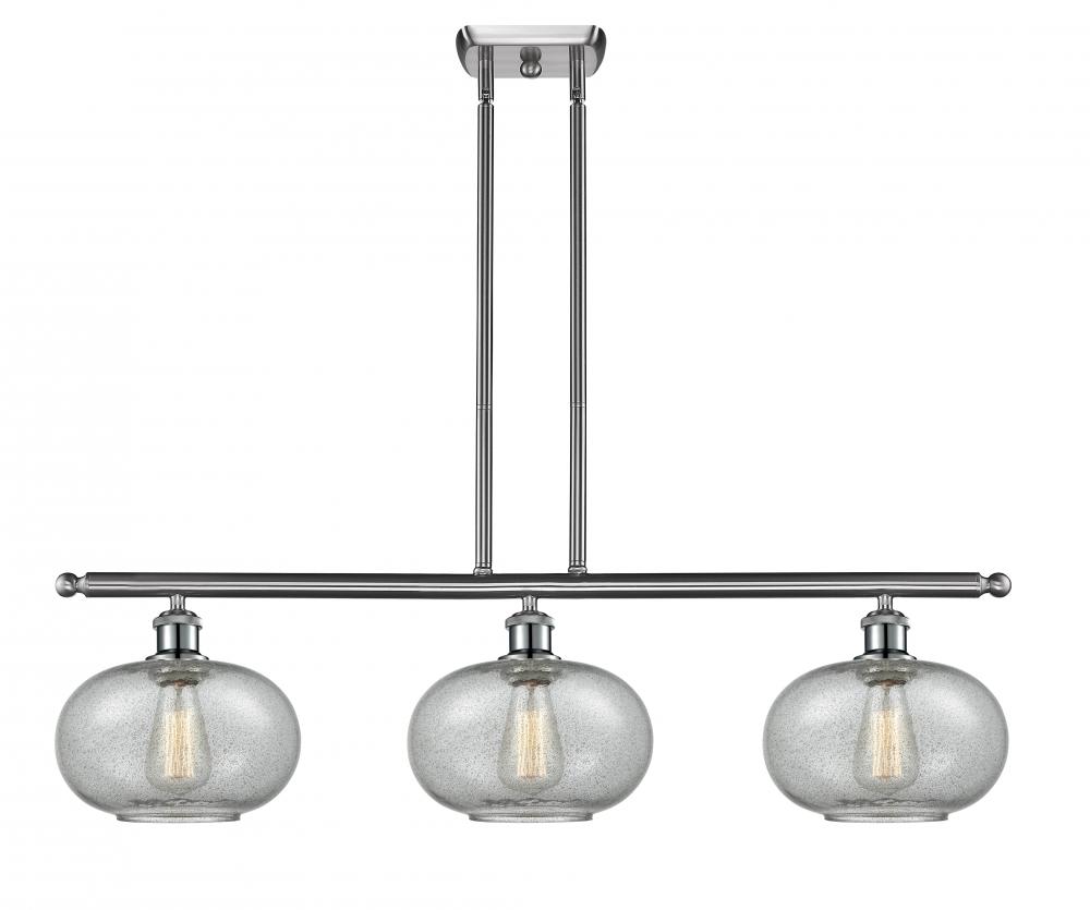 Gorham - 3 Light - 36 inch - Brushed Satin Nickel - Stem hung - Island Light