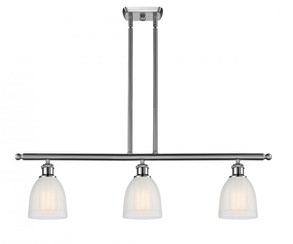 Brookfield - 3 Light - 36 inch - Brushed Satin Nickel - Stem hung - Island Light