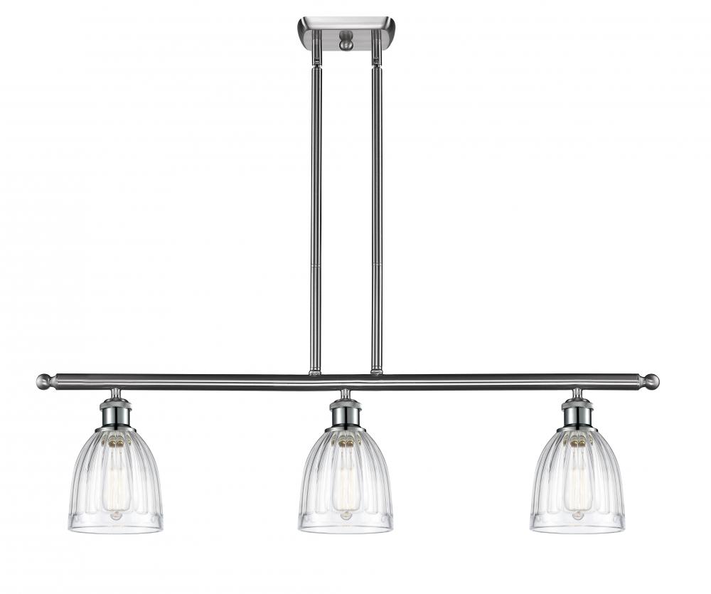 Brookfield - 3 Light - 36 inch - Brushed Satin Nickel - Stem hung - Island Light