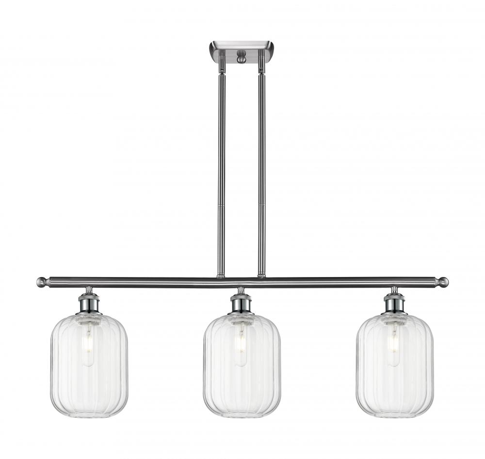 Preston Cylinder - 3 Light - 36 inch - Brushed Satin Nickel - Stem Hung - Island Light