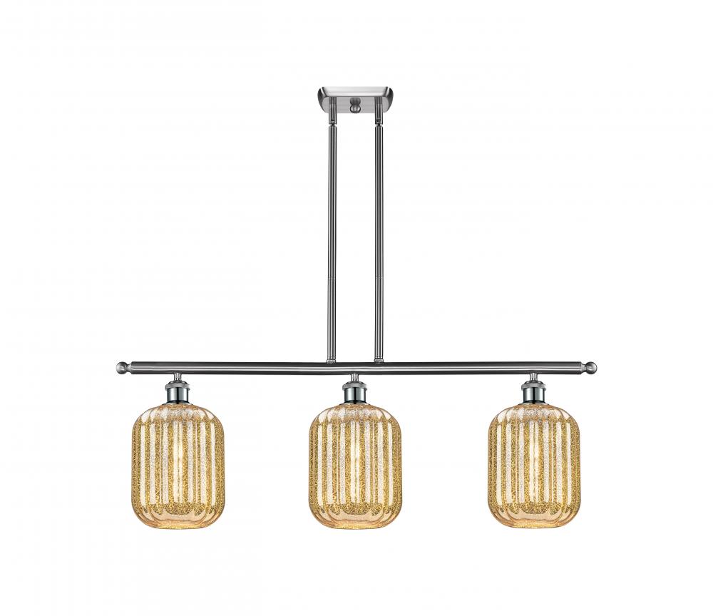 Preston Cylinder - 3 Light - 36 inch - Brushed Satin Nickel - Stem Hung - Island Light