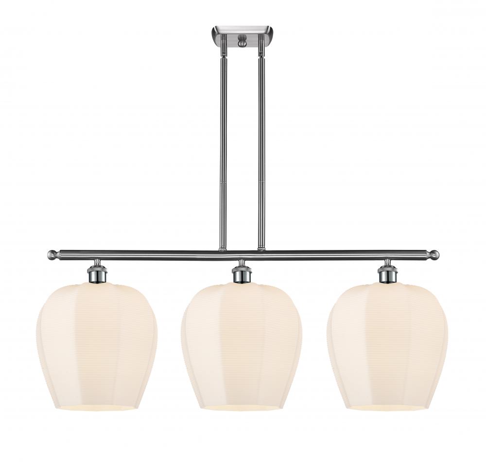 Norfolk - 3 Light - 38 inch - Brushed Satin Nickel - Stem hung - Island Light