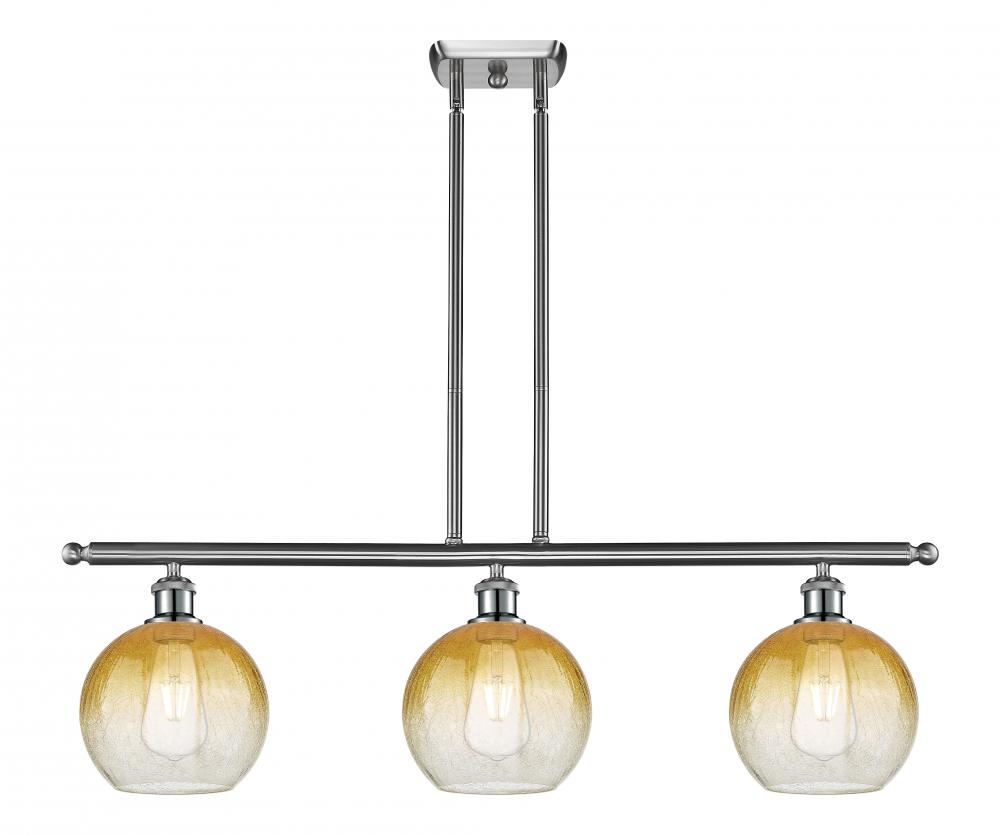 Brookhaven Globe - 3 Light - 36 inch - Brushed Satin Nickel - Stem Hung - Island Light