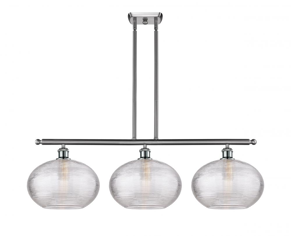 Ithaca - 3 Light - 39 inch - Brushed Satin Nickel - Stem hung - Island Light