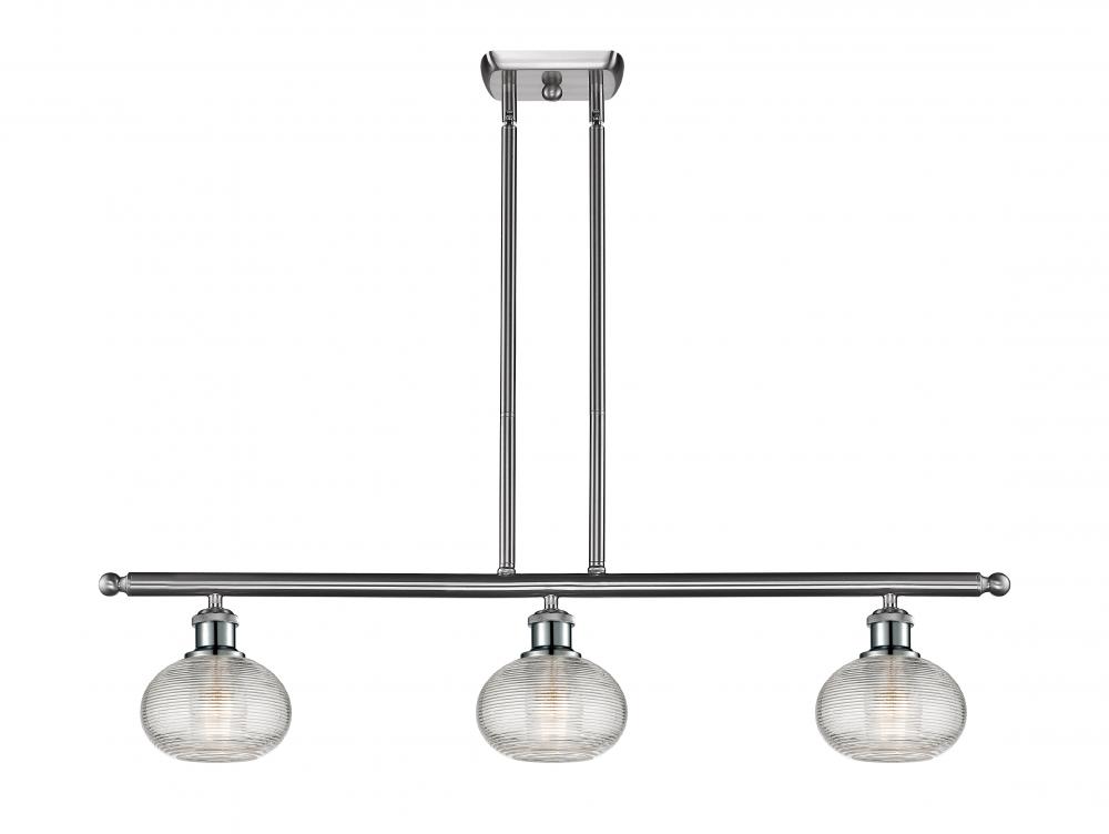 Ithaca - 3 Light - 36 inch - Brushed Satin Nickel - Stem hung - Island Light