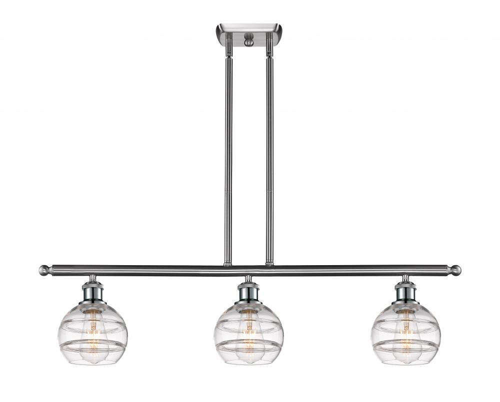 Rochester - 3 Light - 36 inch - Brushed Satin Nickel - Stem hung - Island Light