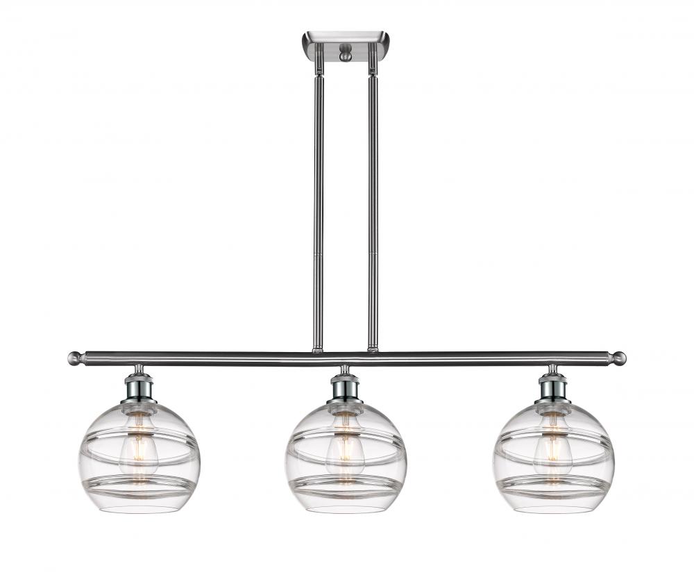 Rochester - 3 Light - 36 inch - Brushed Satin Nickel - Stem hung - Island Light