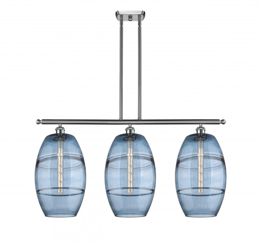 Vaz - 3 Light - 37 inch - Brushed Satin Nickel - Stem hung - Island Light