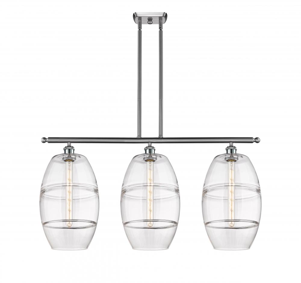 Vaz - 3 Light - 37 inch - Brushed Satin Nickel - Stem hung - Island Light