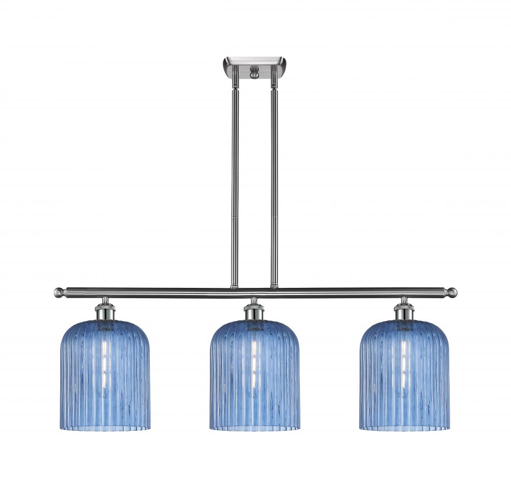 Bridal Veil - 3 Light - 36 inch - Brushed Satin Nickel - Stem hung - Island Light