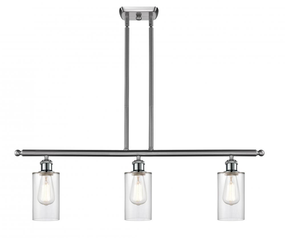 Clymer - 3 Light - 36 inch - Brushed Satin Nickel - Stem hung - Island Light
