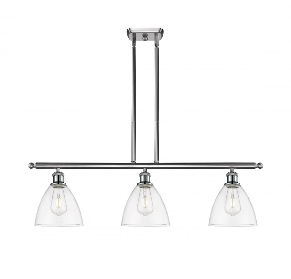 Bristol - 3 Light - 36 inch - Brushed Satin Nickel - Stem hung - Island Light