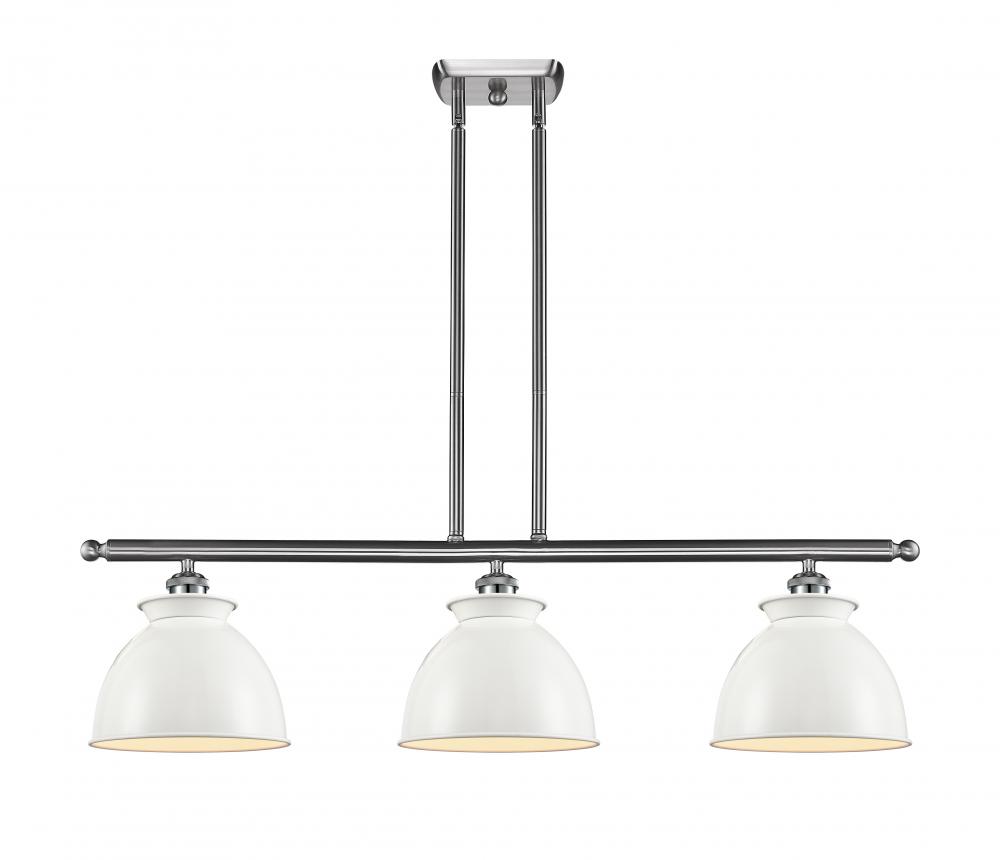 Adirondack - 3 Light - 36 inch - Brushed Satin Nickel - Stem hung - Island Light