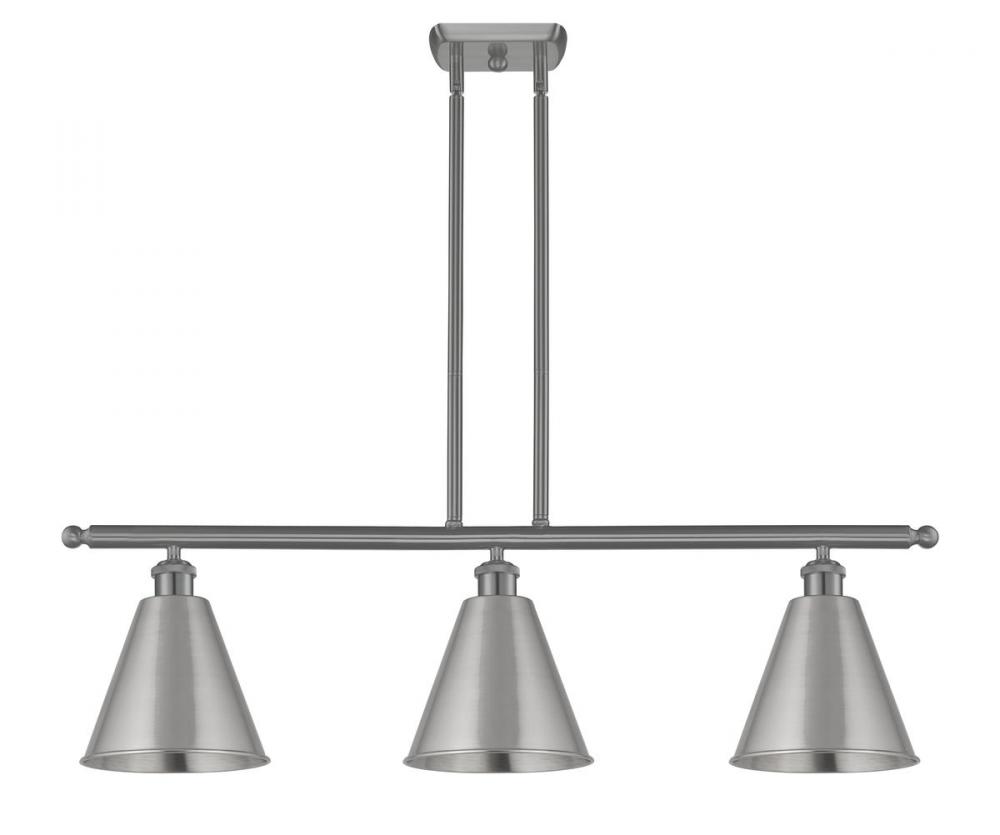 Berkshire - 3 Light - 36 inch - Brushed Satin Nickel - Stem hung - Island Light
