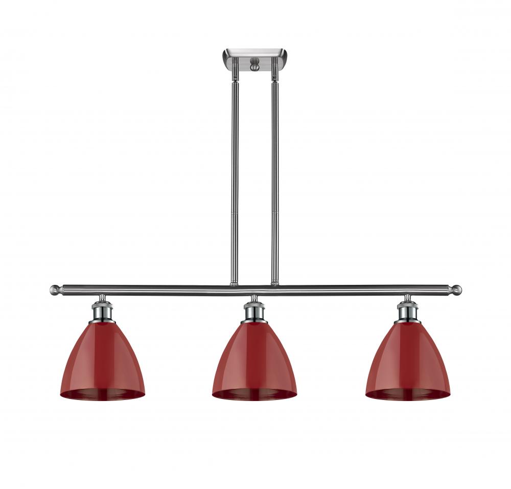 Plymouth - 3 Light - 36 inch - Brushed Satin Nickel - Stem hung - Island Light